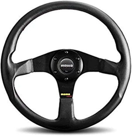 Momo Tuner Steering Wheel 350 mm – Black Leather/Red Stitch/Black Spokes