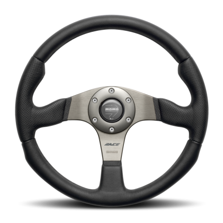 Momo Team Steering Wheel 280 mm – 4 Black Leather/Black Spokes
