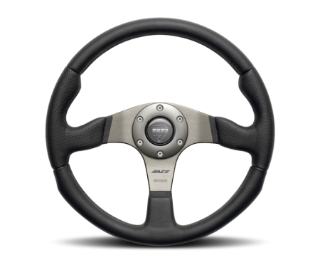 Momo Team Steering Wheel 300 mm – 4 Black Leather/Black Spokes