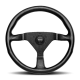 Momo Montecarlo Alcantara Steering Wheel 320 mm – Black/Red Stitch/Black Spokes