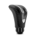 Momo Combat Evo Shift Knob – Black Leather, Chrome Insert, Silver Stitching