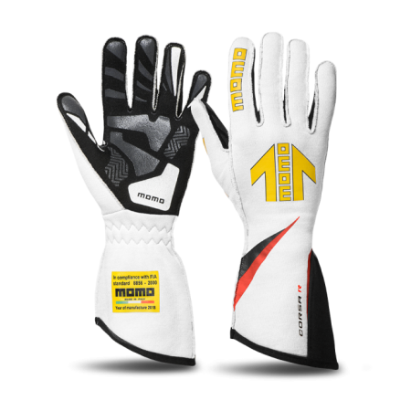 Momo Corsa R Gloves Size 11 (FIA 8856-2000)-White