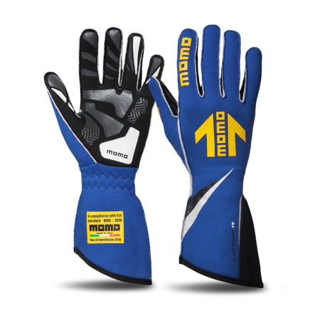 Momo Corsa R Gloves Size 10 (FIA 8856-2000)-Blue