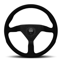 Momo Montecarlo Alcantara Steering Wheel 350 mm – Black/Black Stitch/Black Spokes
