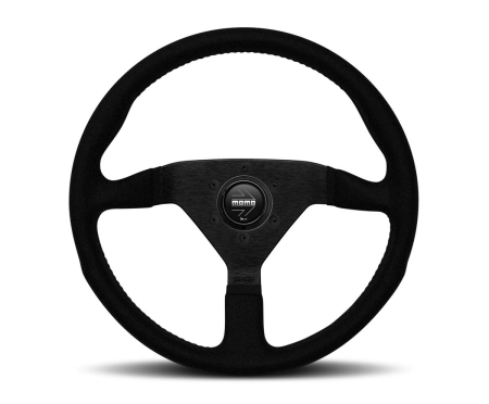 Momo Montecarlo Alcantara Steering Wheel 350 mm – Black/Black Stitch/Black Spokes