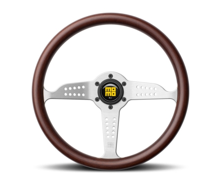 Momo Grand Prix Steering Wheel 350 mm – Mahogany Wood/Brshd Spokes