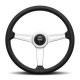 Momo Trek Steering Wheel 350 mm – 4 Black AirLeather/Brshd Al Spokes