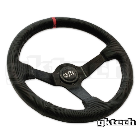 GK Tech 350mm Deep Dished Perforated Leather Steering Wheel