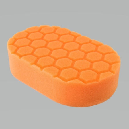 Chemical Guys Hex-Logic Medium Cutting Hand Applicator Pad – Orange – 3in x 6in x 1in