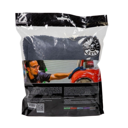 Chemical Guys Ultra Edgeless Microfiber Towel – 16in x 16in – Black – 3 Pack