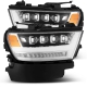 AlphaRex 19-20 Ram 1500HD NOVA LED Proj Headlights Plank Style Gloss Blk w/Activ Lght/Seq Signal/DRL