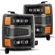 AlphaRex 04-15 Chevy 1500HD LUXX LED Proj Headlights Alpha-Black w/Seq Activation Light / Seq Signal