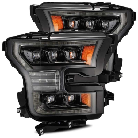 AlphaRex 15-17 Ford F150 / 17-20 F150 Raptor NOVA-Series LED Projector Headlights Alpha-Black