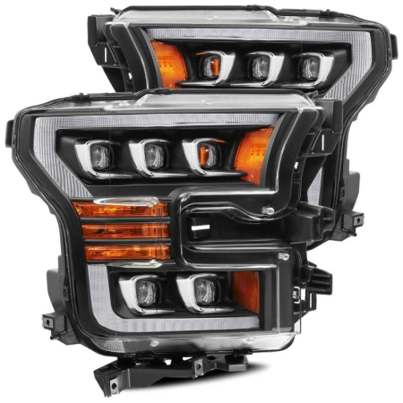 AlphaRex 15-17 Ford F150 / 17-20 F150 Raptor NOVA-Series LED Projector Headlights Black
