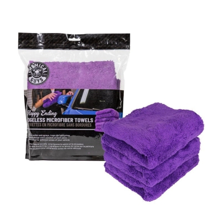 Chemical Guys Ultra Edgeless Microfiber Towel – 16in x 16in – Purple – 3 Pack