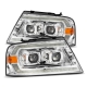 AlphaRex 04-08 Ford F150 PRO-Series Projector Headlights Chrome w/ Sequential Signal and DRL