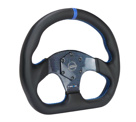 NRG Carbon Fiber Steering Wheel (320mm) Blue CF Center