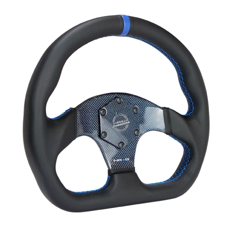 NRG Carbon Fiber Steering Wheel (320mm) Blue CF Center