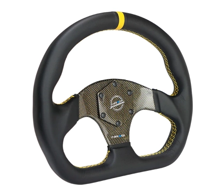 NRG Carbon Fiber Steering Wheel (320mm) Yellow CF Center