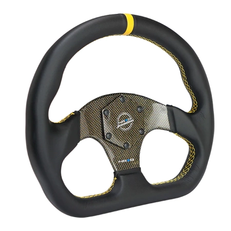 NRG Carbon Fiber Steering Wheel (320mm) Yellow CF Center
