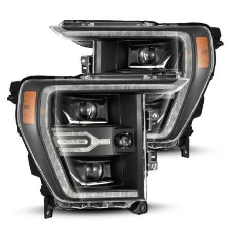 AlphaRex 21-22 Ford F150 Luxx-Series Projector Headlights Black w/Activ Light/Seq Signal