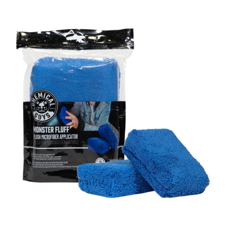Chemical Guys Plush Microfiber Applicator – 3in x 5in x 2in – Blue – 2 Pack