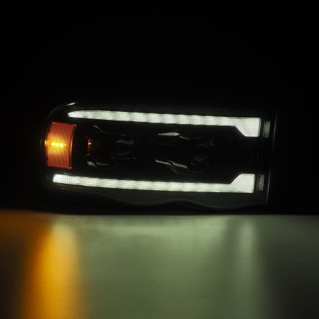 AlphaRex 02-05 Dodge Ram LUXX-Series LED Projector Headlights Alpha-Black