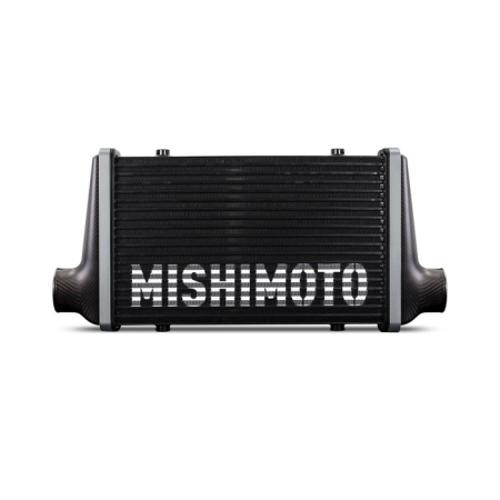 Mishimoto Matte Carbon Fiber Intercooler – 450mm Black Core – Straight Flow tanks – Silver V-Band