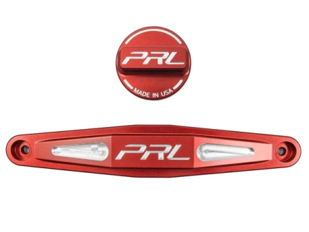 PRL Motorsports 2016-2021 Honda Civic 1.5T Battery Tie Down and Oil Cap Set (Red)