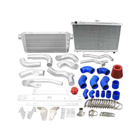 CX Racing Aluminum Intercooler Radiator Piping Pipe Tube Kit For 86-91 RX7 RX-7 FC 2JZ 2JZGTE