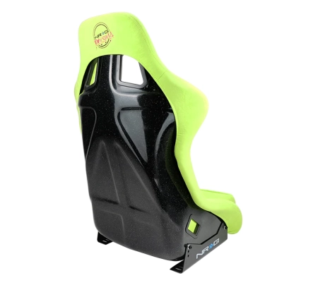 NRG FRP Bucket Seat PRISMA Edition – Large (Neon Green Alcantara/ Pearlized Back)