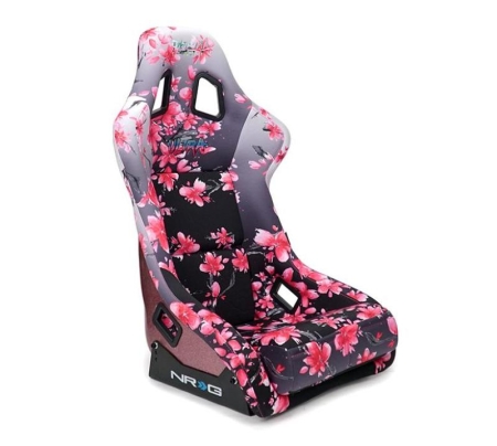 NRG FRP Bucket Seat PRISMA Japanese Cherry Blossom Edition W/ Pink Pearlized Back – Medium