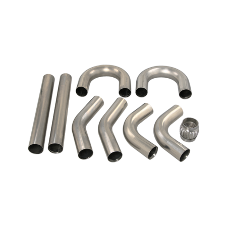 CX Racing Universal Stainless Piping Tube Kit 3″ 8 pcs 45 90 + Exhaust Flex Pipe