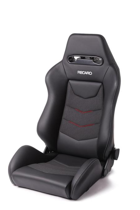 RECARO SEAT SPEED V RED SUEDE ACCENT /METAL GREY DRIVER