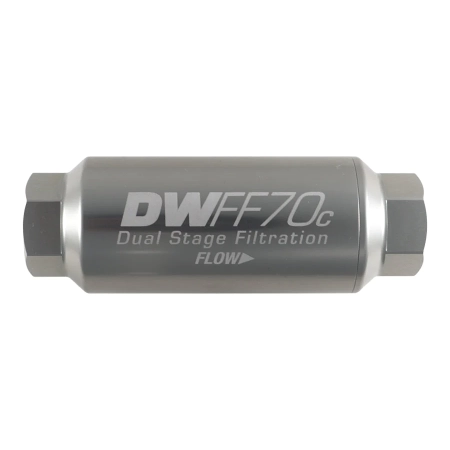 Deatschwerks -10AN Female, 10 micron, 70mm Compact in-line fuel filter kit