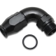 Vibrant -6AN Male Flare to Male -6AN ORB Swivel 90 Degree Adapter Fitting – Anodized Black
