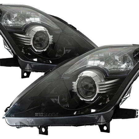 Depo Blacked Out Bi-Xenon Projector Headlight Set – Nissan 350Z Z33